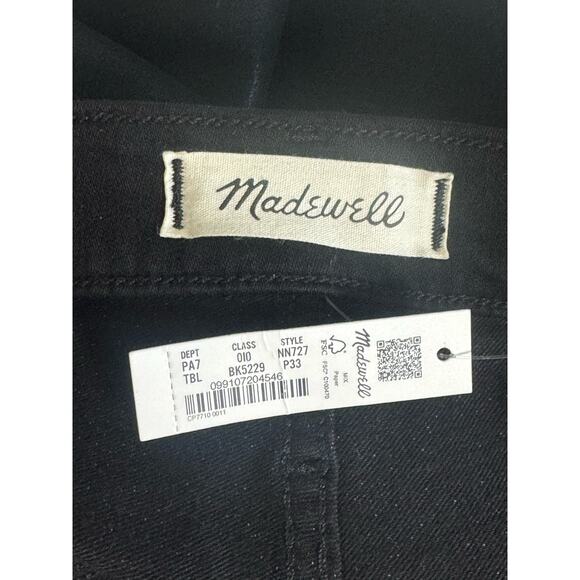 NWT Madewell Petite Kick Out Crop Jeans in True Black Wash: Coated Edition 33P - Picture 8 of 13